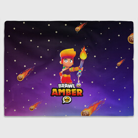 Плед 3D с принтом BRAWL STARS AMBER. в Новосибирске, 100% полиэстер | закругленные углы, все края обработаны. Ткань не мнется и не растягивается | Тематика изображения на принте: 8 bit | amber | brawl stars | colette | crow | gale | leon | max | mecha | mecha crow | mr.p | sally leon | shark | tara | virus 8 bit | werewolf leon | акула | амбер | берли | бравл старс | ворон | коллет | макс | оборотень