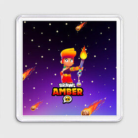 Магнит 55*55 с принтом BRAWL STARS AMBER. в Новосибирске, Пластик | Размер: 65*65 мм; Размер печати: 55*55 мм | Тематика изображения на принте: 8 bit | amber | brawl stars | colette | crow | gale | leon | max | mecha | mecha crow | mr.p | sally leon | shark | tara | virus 8 bit | werewolf leon | акула | амбер | берли | бравл старс | ворон | коллет | макс | оборотень