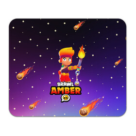 Коврик для мышки прямоугольный с принтом BRAWL STARS AMBER. в Новосибирске, натуральный каучук | размер 230 х 185 мм; запечатка лицевой стороны | 8 bit | amber | brawl stars | colette | crow | gale | leon | max | mecha | mecha crow | mr.p | sally leon | shark | tara | virus 8 bit | werewolf leon | акула | амбер | берли | бравл старс | ворон | коллет | макс | оборотень