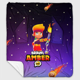 Плед с рукавами с принтом BRAWL STARS AMBER в Новосибирске, 100% полиэстер | Закругленные углы, все края обработаны. Ткань не мнется и не растягивается. Размер 170*145 | Тематика изображения на принте: 8 bit | amber | brawl stars | colette | crow | gale | leon | max | mecha | mecha crow | mr.p | sally leon | shark | tara | virus 8 bit | werewolf leon | акула | амбер | берли | бравл старс | ворон | коллет | макс | оборотень