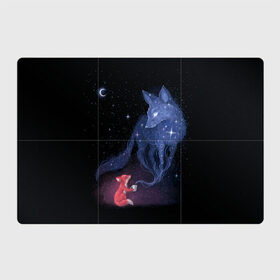 Магнитный плакат 3Х2 с принтом Лиса и ее дух в Новосибирске, Полимерный материал с магнитным слоем | 6 деталей размером 9*9 см | fox | moon | stars | дух | звезды | лес | леса | лиса | лиса и лес | лисичка | лисичка в лесу | лисички в космосе | лисы | луна | небо | ночное небо | с лисами | темнота