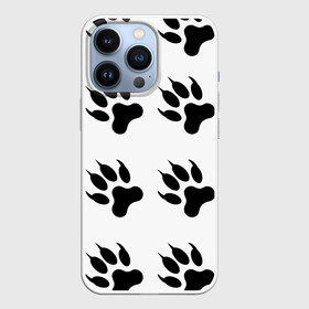 Чехол для iPhone 13 Pro с принтом Лапы медведя в Новосибирске,  |  | лапы белого медведя | лапы бурого медведя | лапы медведя вектор | лапы медведя рисунок | отпечаток лапы медведя | паттерн лапы медведя | след лапы медведя | эскиз лапы медведя