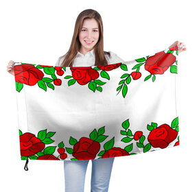 Флаг 3D с принтом Scarlet Roses в Новосибирске, 100% полиэстер | плотность ткани — 95 г/м2, размер — 67 х 109 см. Принт наносится с одной стороны | fashion flowers | fashion girl | love | букет | бутоны | жена | красные цветы | лепестки | летние | лето | листья | лучшая | люблю | мама | подарок | природа | растения | розочка | розы | сюрприз | узор | цветок | цветочки