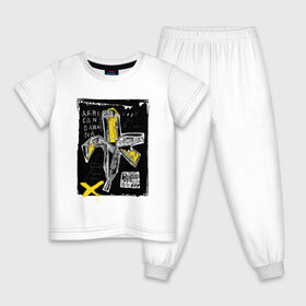 Детская пижама хлопок с принтом African banana в Новосибирске, 100% хлопок |  брюки и футболка прямого кроя, без карманов, на брюках мягкая резинка на поясе и по низу штанин
 | 2020 | абстракция | граффити | стиль | тренд | уличный стиль | урбан
