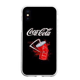 Чехол для iPhone XS Max матовый с принтом Coca Cola в Новосибирске, Силикон | Область печати: задняя сторона чехла, без боковых панелей | Тематика изображения на принте: coca cola | газировка | кола | лето | лимонад | свежесть | стакан