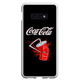 Чехол для Samsung S10E с принтом Coca Cola в Новосибирске, Силикон | Область печати: задняя сторона чехла, без боковых панелей | coca cola | газировка | кола | лето | лимонад | свежесть | стакан