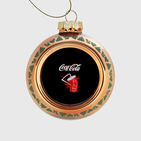 Стеклянный ёлочный шар с принтом Coca Cola в Новосибирске, Стекло | Диаметр: 80 мм | coca cola | газировка | кола | лето | лимонад | свежесть | стакан