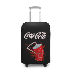 Чехол для чемодана 3D с принтом Coca Cola в Новосибирске, 86% полиэфир, 14% спандекс | двустороннее нанесение принта, прорези для ручек и колес | coca cola | газировка | кола | лето | лимонад | свежесть | стакан