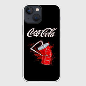 Чехол для iPhone 13 mini с принтом Coca Cola в Новосибирске,  |  | coca cola | газировка | кола | лето | лимонад | свежесть | стакан