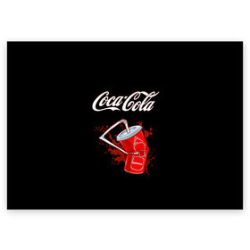 Поздравительная открытка с принтом Coca Cola в Новосибирске, 100% бумага | плотность бумаги 280 г/м2, матовая, на обратной стороне линовка и место для марки
 | coca cola | газировка | кола | лето | лимонад | свежесть | стакан