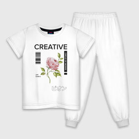 Детская пижама хлопок с принтом CREATIVE в Новосибирске, 100% хлопок |  брюки и футболка прямого кроя, без карманов, на брюках мягкая резинка на поясе и по низу штанин
 | 2020 | абстракция | граффити | стиль | тренд | уличный стиль | урбан