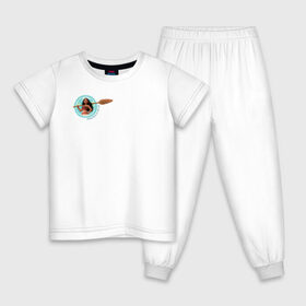 Детская пижама хлопок с принтом Daughter of the Sea в Новосибирске, 100% хлопок |  брюки и футболка прямого кроя, без карманов, на брюках мягкая резинка на поясе и по низу штанин
 | moana | vdzajul