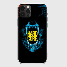 Чехол для iPhone 12 Pro с принтом HARD CORE в Новосибирске, силикон | область печати: задняя сторона чехла, без боковых панелей | голова животного | зубы | клыки | оскал | хард кор | череп | эпичная надпись