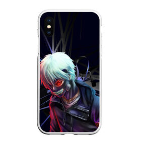 Чехол для iPhone XS Max матовый с принтом Токийский Гуль в Новосибирске, Силикон | Область печати: задняя сторона чехла, без боковых панелей | anime | render | tokyo ghoul | аниме | кен канеки | маска | токийский гуль | человек в маске