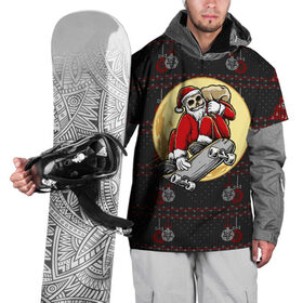 Накидка на куртку 3D с принтом Санта скейтер в Новосибирске, 100% полиэстер |  | 