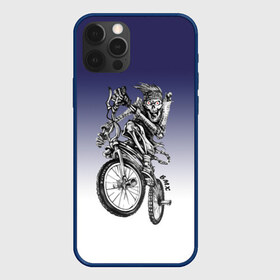 Чехол для iPhone 12 Pro Max с принтом BMX в Новосибирске, Силикон |  | Тематика изображения на принте: bike | bmx | bones | eyes | jaw | skeleton | skull | sport | велосипед | кости | пасть | скелет | спорт | череп