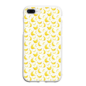 Чехол для iPhone 7Plus/8 Plus матовый с принтом Банановый рай в Новосибирске, Силикон | Область печати: задняя сторона чехла, без боковых панелей | Тематика изображения на принте: bananas | circle | fruit | pattern | бананы | кружок | узор | фрукт