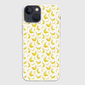Чехол для iPhone 13 mini с принтом Банановый рай в Новосибирске,  |  | Тематика изображения на принте: bananas | circle | fruit | pattern | бананы | кружок | узор | фрукт