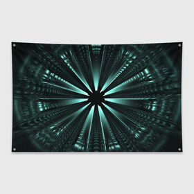Флаг-баннер с принтом фантастический туннель в Новосибирске, 100% полиэстер | размер 67 х 109 см, плотность ткани — 95 г/м2; по краям флага есть четыре люверса для крепления | градиент | дыра | иллюзия | корридор | лучи | сквозь | туннель | фантастика | фантастический туннель