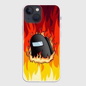 Чехол для iPhone 13 mini с принтом Among Us Fire (Z) в Новосибирске,  |  | among us | among us 2 | amongus | fortegreen | impostor | innersloth | medbay | аманг ас | амонгас | амонгус | джейсон вурхиз | импостор | клан шляпок | предатель | самозванец | среди нас | стэн пайнс