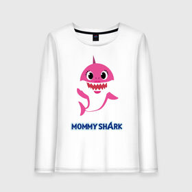 Женский лонгслив хлопок с принтом Baby Shark Mommy в Новосибирске, 100% хлопок |  | 