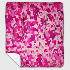 Плед с рукавами с принтом Розовый камуфляж в Новосибирске, 100% полиэстер | Закругленные углы, все края обработаны. Ткань не мнется и не растягивается. Размер 170*145 | камуфляж | милитари | пиксель | пиксельный | розовый | узор