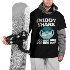 Накидка на куртку 3D с принтом Daddy shark в Новосибирске, 100% полиэстер |  | baby shark | daddy shark | family shark | grandma shark | grandpa shark | mommy shark | бабушка акула | дедушка акула | мама акула | отец акула | ребенок акула | семья акул