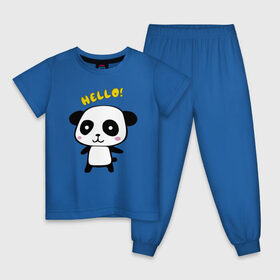 Детская пижама хлопок с принтом Милая пандочка в Новосибирске, 100% хлопок |  брюки и футболка прямого кроя, без карманов, на брюках мягкая резинка на поясе и по низу штанин
 | маленькая панда | маленькая пандочка | милашка | милая панда | милая пандочка | панда | панда hello | панда милашка | пандочка | пандочка hello | пандочка милашка