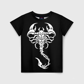 Детская футболка 3D с принтом Скорпион в Новосибирске, 100% гипоаллергенный полиэфир | прямой крой, круглый вырез горловины, длина до линии бедер, чуть спущенное плечо, ткань немного тянется | Тематика изображения на принте: знак зодиака | природа. | ракообразные | скорпион | ядовитые существа