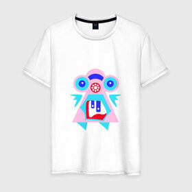 Мужская футболка хлопок с принтом Ангельский монстрик вар2 в Новосибирске, 100% хлопок | прямой крой, круглый вырез горловины, длина до линии бедер, слегка спущенное плечо. | abstract | angel | character | geometric | monster