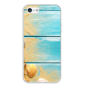 Чехол для iPhone 5/5S матовый с принтом ПИРС 2 в Новосибирске, Силикон | Область печати: задняя сторона чехла, без боковых панелей | Тематика изображения на принте: дерево | лето | море | песок | пирс | пляж | ракушки