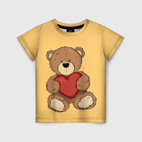 Детская футболка 3D с принтом Мишка Тедди в Новосибирске, 100% гипоаллергенный полиэфир | прямой крой, круглый вырез горловины, длина до линии бедер, чуть спущенное плечо, ткань немного тянется | игрушка | игрушки | медведь | миша | мишкатедди | мягкаяигрушка | тедди