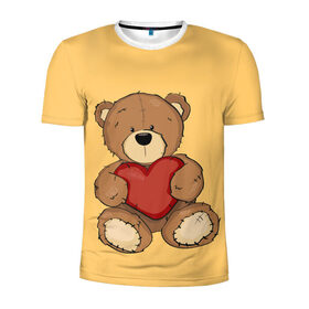 Мужская футболка 3D спортивная с принтом Мишка Тедди в Новосибирске, 100% полиэстер с улучшенными характеристиками | приталенный силуэт, круглая горловина, широкие плечи, сужается к линии бедра | игрушка | игрушки | медведь | миша | мишкатедди | мягкаяигрушка | тедди