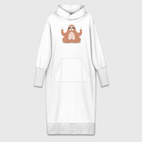 Платье удлиненное хлопок с принтом Ленивец Йог в Новосибирске,  |  | вниз | йог | йога | кайф | ленивец | ленивый | лень | лотос | лотоса | медитация | медленно | нирвана | спокойствие