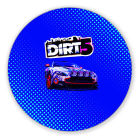 Коврик для мышки круглый с принтом Dirt 5 в Новосибирске, резина и полиэстер | круглая форма, изображение наносится на всю лицевую часть | dirt | dirt 4 | dirt 5 | dirt car | dirt logo | dirt racing | dirt машины | дирт 4 | дирт 5