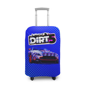 Чехол для чемодана 3D с принтом Dirt 5 в Новосибирске, 86% полиэфир, 14% спандекс | двустороннее нанесение принта, прорези для ручек и колес | dirt | dirt 4 | dirt 5 | dirt car | dirt logo | dirt racing | dirt машины | дирт 4 | дирт 5