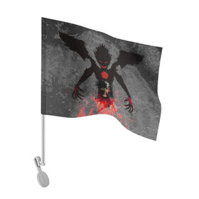 Флаг для автомобиля с принтом Черный клевер в Новосибирске, 100% полиэстер | Размер: 30*21 см | asta | black clover | акума | аста | демон | пятилистник | черный клевер