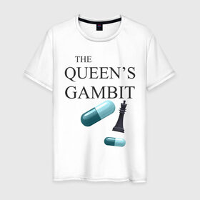 Мужская футболка хлопок с принтом the queens gambit в Новосибирске, 100% хлопок | прямой крой, круглый вырез горловины, длина до линии бедер, слегка спущенное плечо. | the queens gambit | нетфликс | сериал | ход королевы