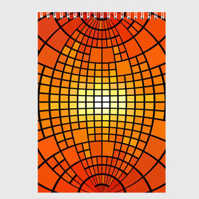 Скетчбук с принтом Сфера в Новосибирске, 100% бумага
 | 48 листов, плотность листов — 100 г/м2, плотность картонной обложки — 250 г/м2. Листы скреплены сверху удобной пружинной спиралью | квадраты | красный | оранжевый | текстура | шар