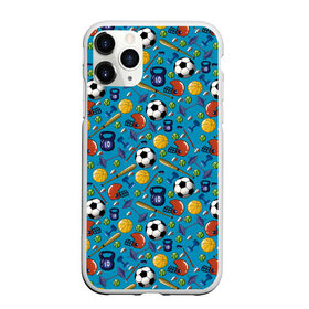 Чехол для iPhone 11 Pro Max матовый с принтом СПОРТ в Новосибирске, Силикон |  | бейсбол | гиря | спорт | футбол | футбольный мяч | штанга