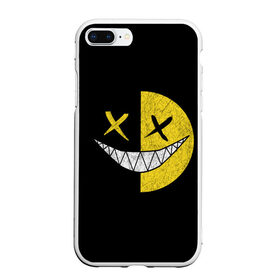 Чехол для iPhone 7Plus/8 Plus матовый с принтом SMILE в Новосибирске, Силикон | Область печати: задняя сторона чехла, без боковых панелей | Тематика изображения на принте: глаза крестики | злой смайл | зубы | контраст | смайл | эмоция