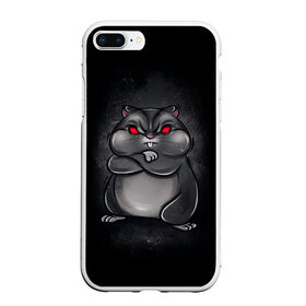 Чехол для iPhone 7Plus/8 Plus матовый с принтом HAMSTER в Новосибирске, Силикон | Область печати: задняя сторона чехла, без боковых панелей | злое животное | злой хомяк | красные глаза | мышка | хомяк