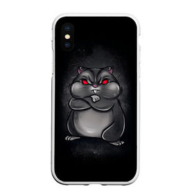 Чехол для iPhone XS Max матовый с принтом HAMSTER в Новосибирске, Силикон | Область печати: задняя сторона чехла, без боковых панелей | злое животное | злой хомяк | красные глаза | мышка | хомяк