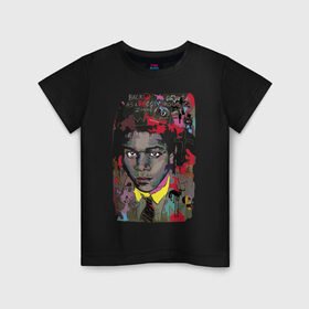 Детская футболка хлопок с принтом Jean Michel Basquiat в Новосибирске, 100% хлопок | круглый вырез горловины, полуприлегающий силуэт, длина до линии бедер | art | eyes | guy | jean michel basquiat | глаза | жан мишель баския | искусство | парень