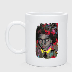 Кружка с принтом Jean Michel Basquiat в Новосибирске, керамика | объем — 330 мл, диаметр — 80 мм. Принт наносится на бока кружки, можно сделать два разных изображения | Тематика изображения на принте: art | eyes | guy | jean michel basquiat | глаза | жан мишель баския | искусство | парень