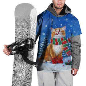 Накидка на куртку 3D с принтом Cat New Year в Новосибирске, 100% полиэстер |  | 2021 | santa | белка | гирлянда | год быка | дед мороз | елка | енот | зверь | кот | котейка | котик | кошак | лиса | мальчик | маска | неон | новогодняя | новый год | олень | пингвин | праздник | радуга | ребенку