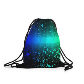 Рюкзак-мешок 3D с принтом Neon в Новосибирске, 100% полиэстер | плотность ткани — 200 г/м2, размер — 35 х 45 см; лямки — толстые шнурки, застежка на шнуровке, без карманов и подкладки | color | fashion | neon | paint | spray | брызги | краска | мода | неон | цвет