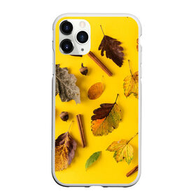 Чехол для iPhone 11 Pro матовый с принтом Гербарий в Новосибирске, Силикон |  | гербарий | жёлтый | листья | осень