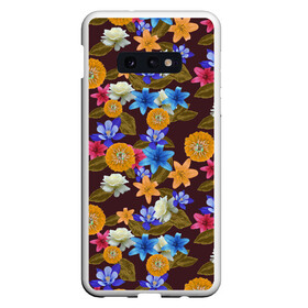 Чехол для Samsung S10E с принтом Exotic Flowers в Новосибирске, Силикон | Область печати: задняя сторона чехла, без боковых панелей | Тематика изображения на принте: fashion | flower | forest | garden | nature | spring | summer | trend | ботаника | весенние | весенняя | весна | иллюзия | лес | лето | объемные | природа | растения | сад | трендовая | флористика | цветки | цветок | цветочки