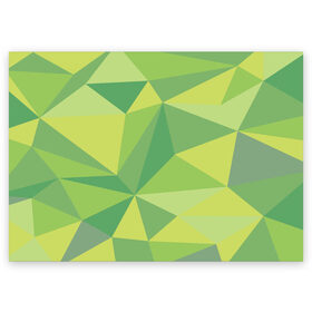 Поздравительная открытка с принтом green faces в Новосибирске, 100% бумага | плотность бумаги 280 г/м2, матовая, на обратной стороне линовка и место для марки
 | абстракция | грани | минимализм | орнаменты | текстуры | треугольник | узоры